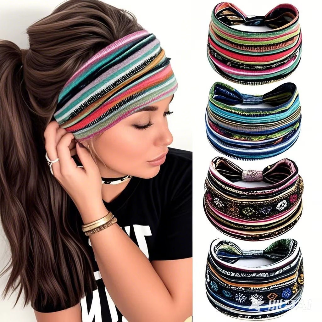 Foulard élastique de Style bohème pour femmes européennes et américaines
