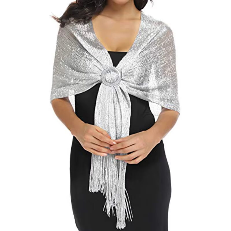 Rotterdam-Châle long pompon pour femme