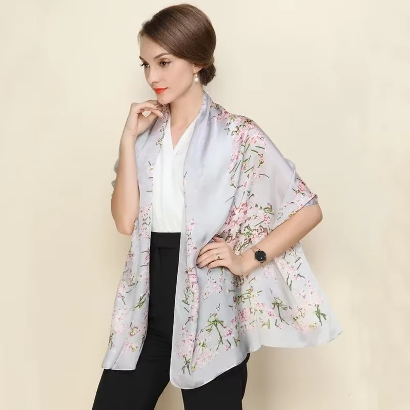 Écharpe Georgette en soie 100% naturelle pour femmes