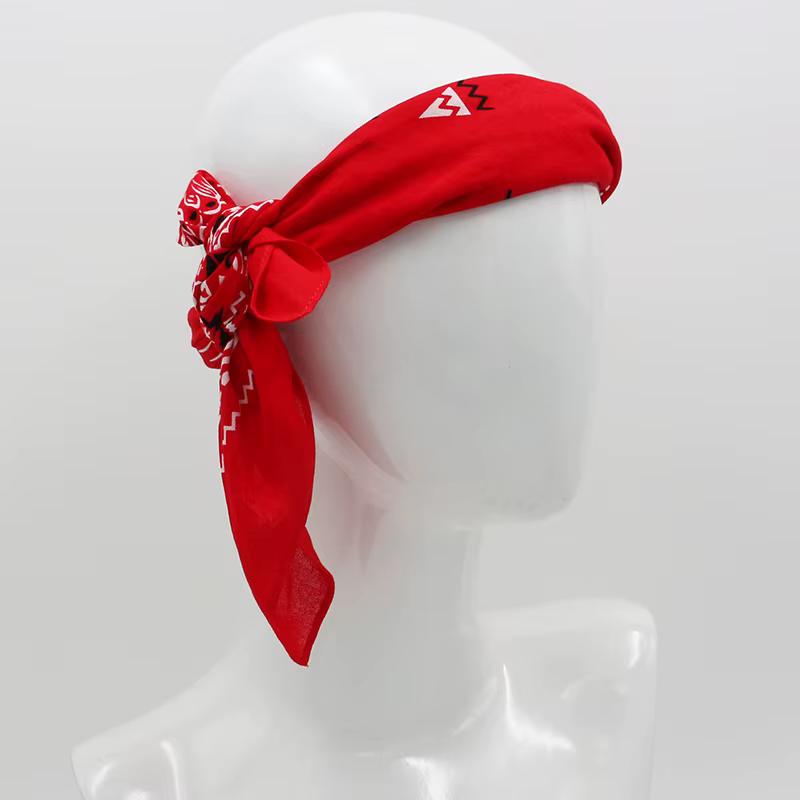 Nouveau Surdimensionné 70CM couleur rouge carré écharpe Style rétro imprimé coton Bandana chapeaux foulard