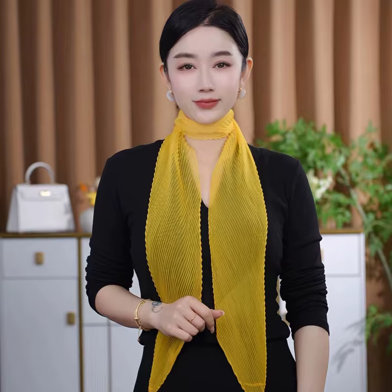 Écharpe plissée couleur bonbon pour femme Printemps-Été 2026
