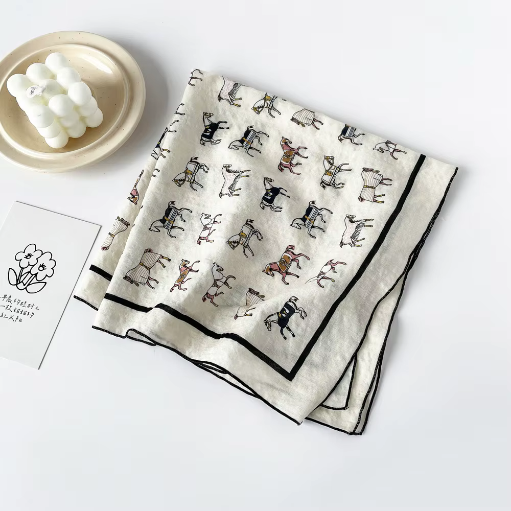 Foulard carré en coton riche pour femmes