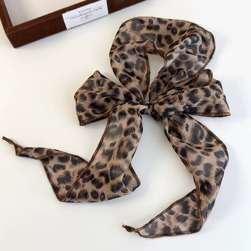 K-Style Animal imprimé à pois écharpe ceinture Boho bandeau de cheveux TikTok viral printemps été Satin accessoires