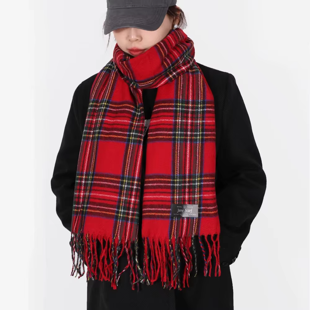 Écharpe chaude en Tartan de Style écossais pour femmes