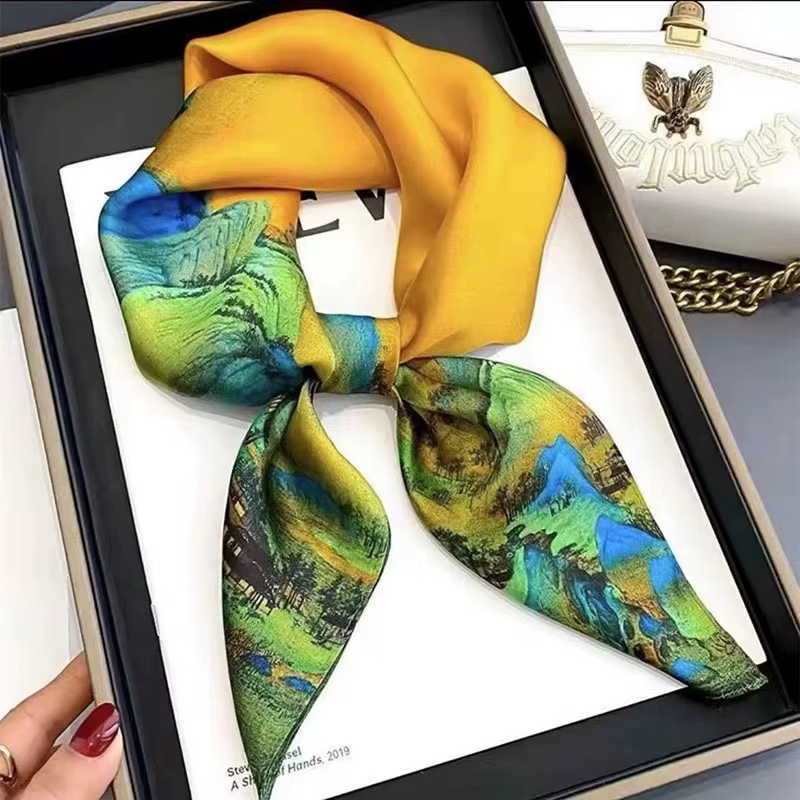 InjSquare-Foulard imprimé floral pour femme