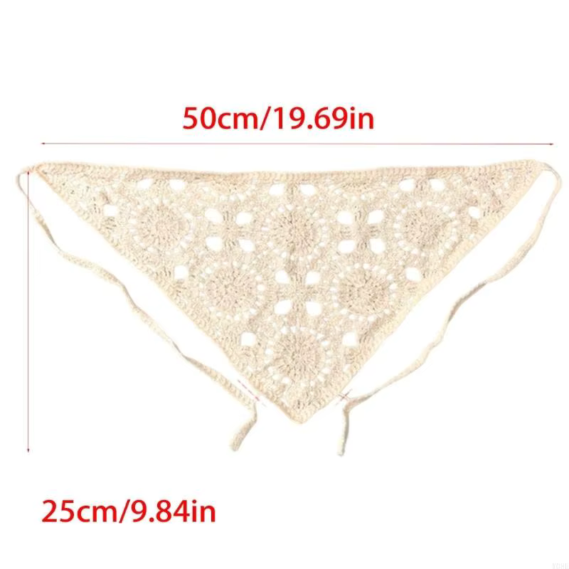 Foulard tête en Crochet ajouré pour femmes