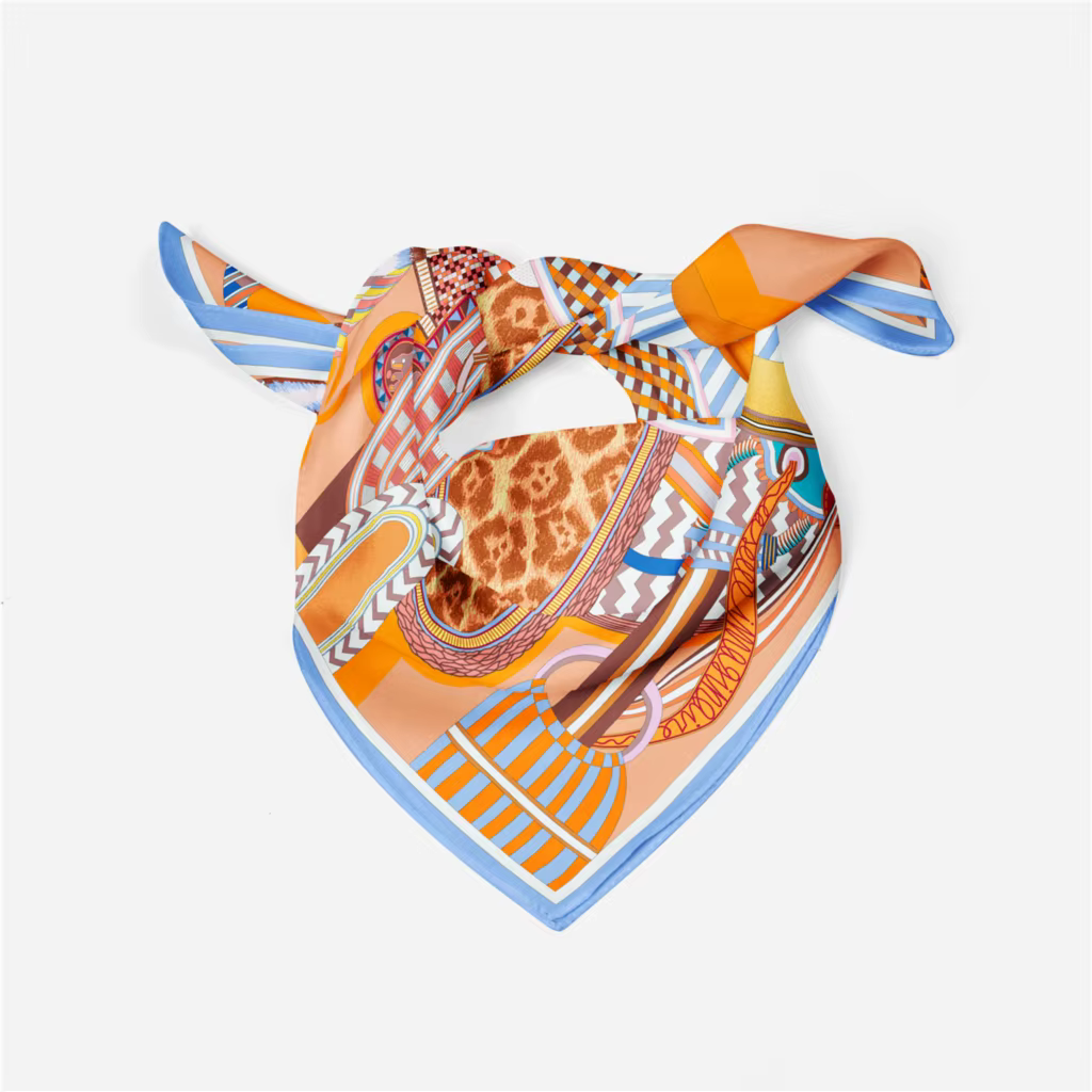 53cm Design magnifique selle marque carré écharpe femme nouvelle Foulard en soie femmes Bandana luxe bandeau Hijab