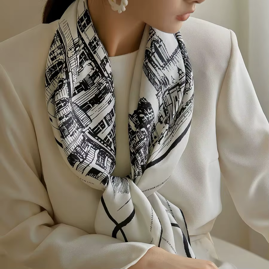 Foulard en soie sergé 90CM