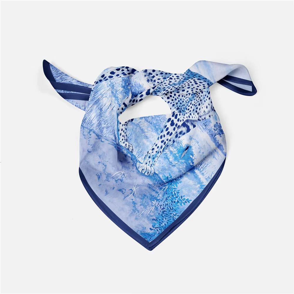 53cm femmes écharpe Design marque de luxe prairie léopard foulard en soie mode Hijab cheveux carré