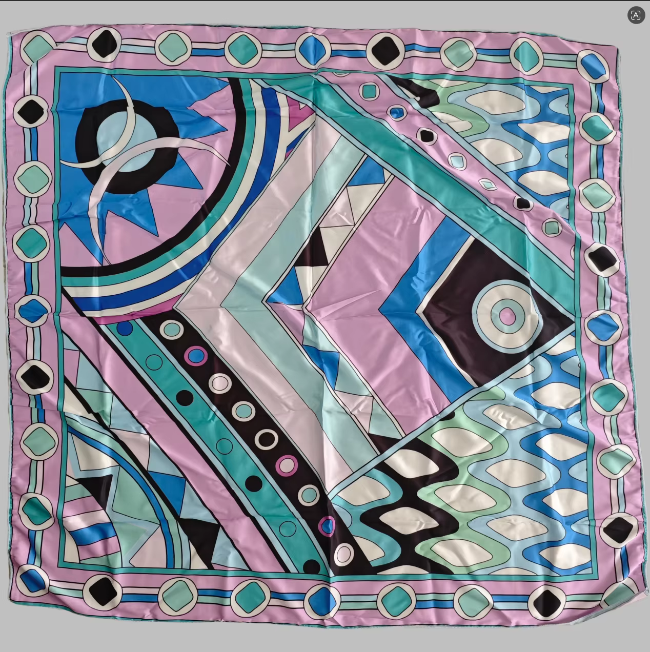 Nouvelle Écharpe Carrée Classique en Soie Bleue pour Femme 2026 avec Logo Signature Lettre Design Luxe 90x90cm