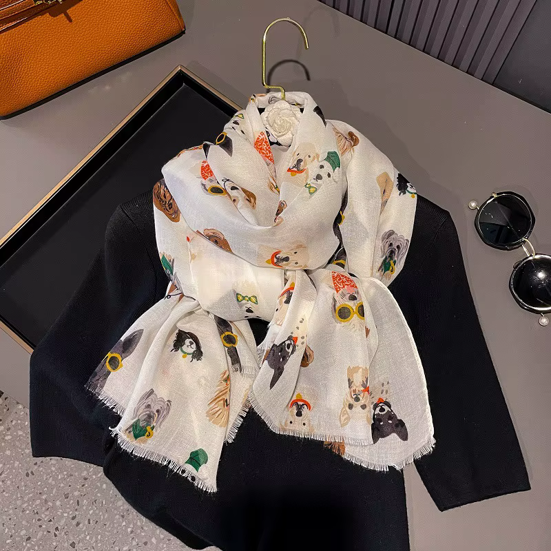 2025 femmes Écharpe mignon point imprimé Hijab doux châles et enveloppes Tessale femme Foulard concepteur Pashmina
