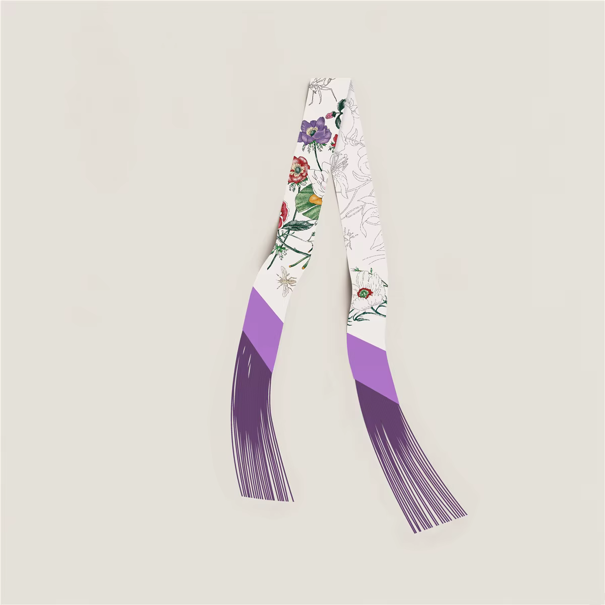 Foulard à pampilles en soie pour femme