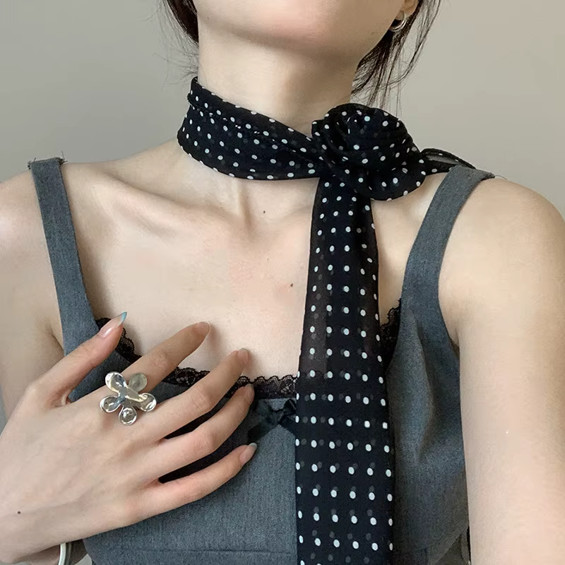 130*14 cm femmes élégantes étroite longue écharpe bricolage cravate de luxe impression détachable fleur foulard filles