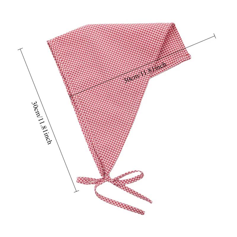 Foulard à carreaux de style campagnard français pour femmes