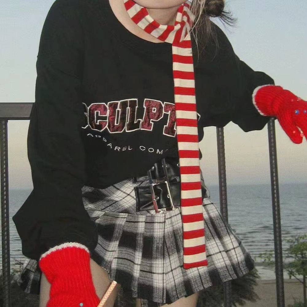 Écharpes en coton Harajuku pour femmes