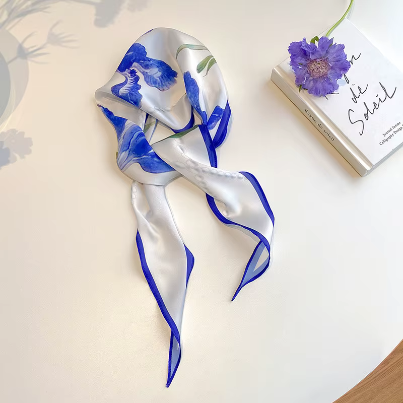 Écharpe à cheveux légère et polyvalente de style français pour femmes