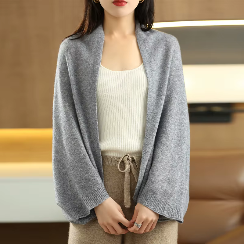 Châle en tricot de laine mérinos pour femmes, cardigan de printemps, écharpe de document solide, châle de style coréen, élégant et doux, nouveau et à la mode, 100%