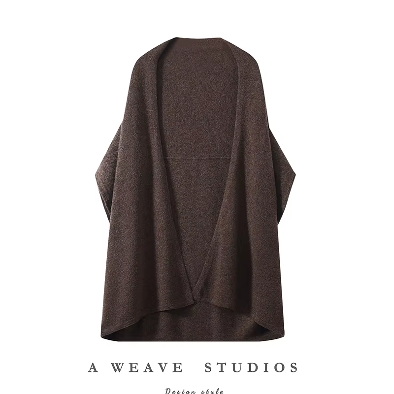 Châle 100% pure laine écharpe nouvelle mode chaude automne et hiver manteau tricoté de style occidental.