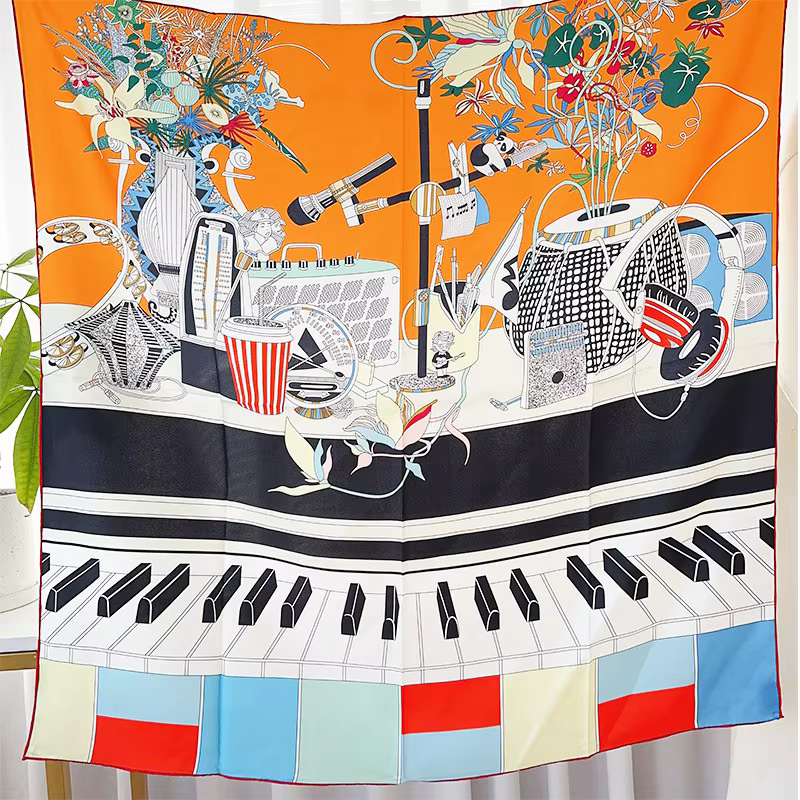100% foulard en soie de mûrier 90