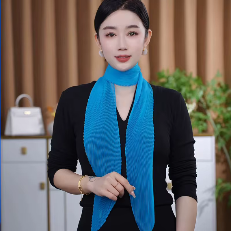 Écharpe plissée couleur bonbon pour femme Printemps-Été 2026