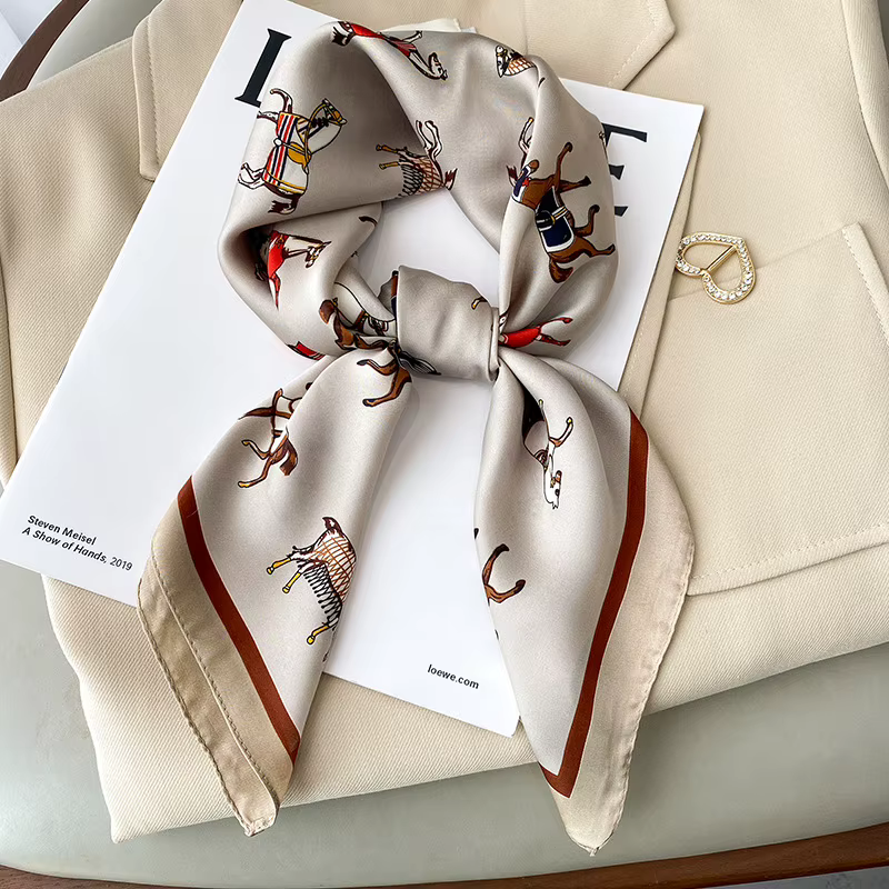 InjBag-Foulard Carré Imprimé pour Femme