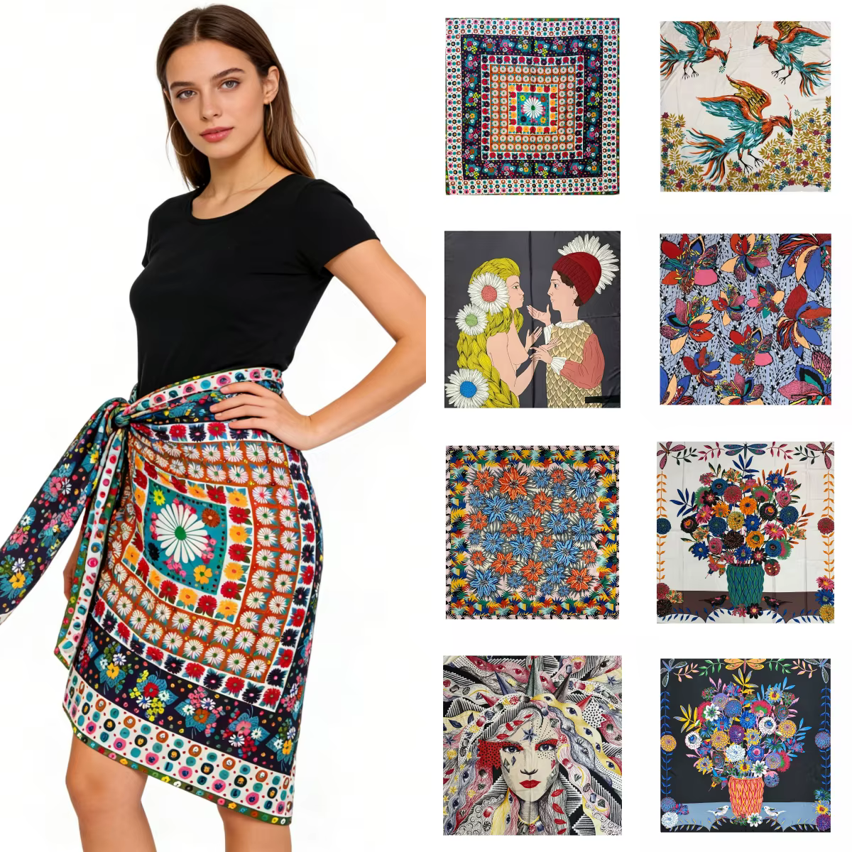 Écharpe en soie pour femme Accessoires pour femme