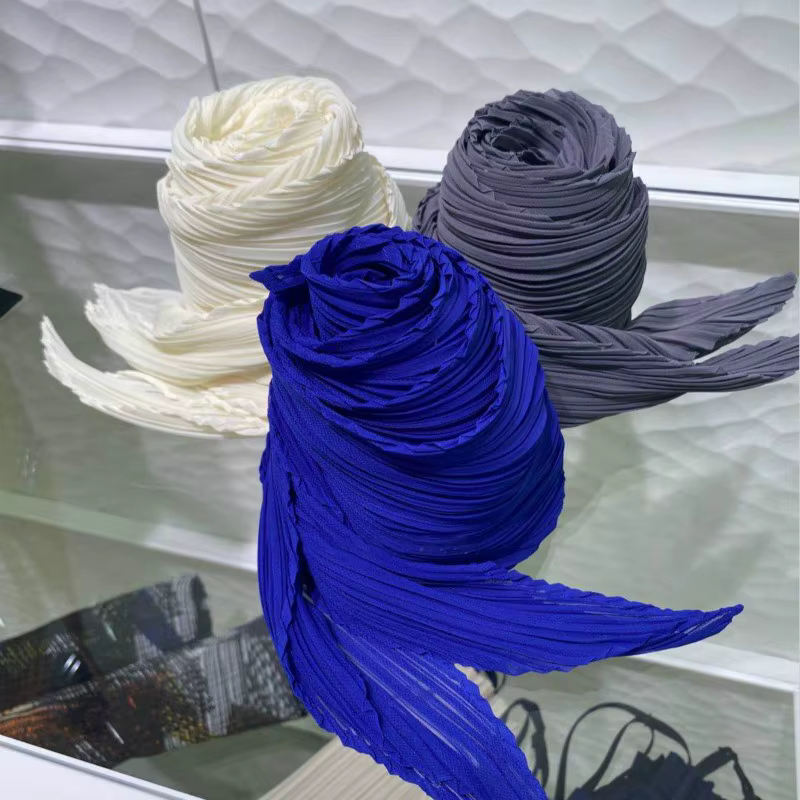 Miyake plissé femmes écharpe châle tissu mode coréenne mince crème solaire