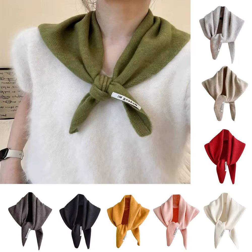 Écharpe Triangulaire Chaude en Laine Multifonctionnelle pour Femme