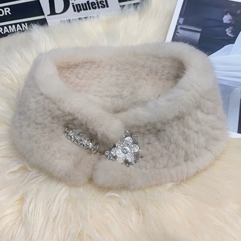 Écharpe en fourrure de vison pour femmes hiver