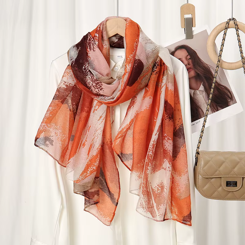 Nouveau Voile écharpe pour femmes filles étudiants mode impression mince foulards doux crème solaire Viscose châle été femme Wrap châles