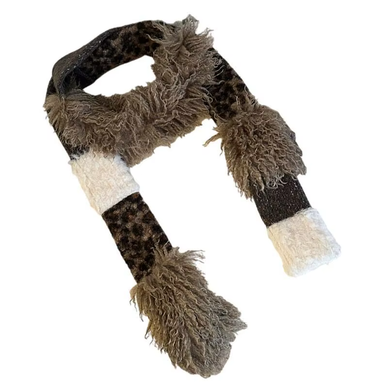 39BB – écharpe ras du cou en tricot fourrure pour femmes filles