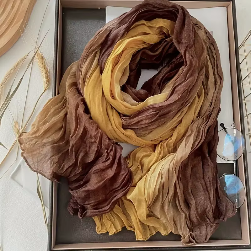 Écharpe bohème bleue dégradée pour femme