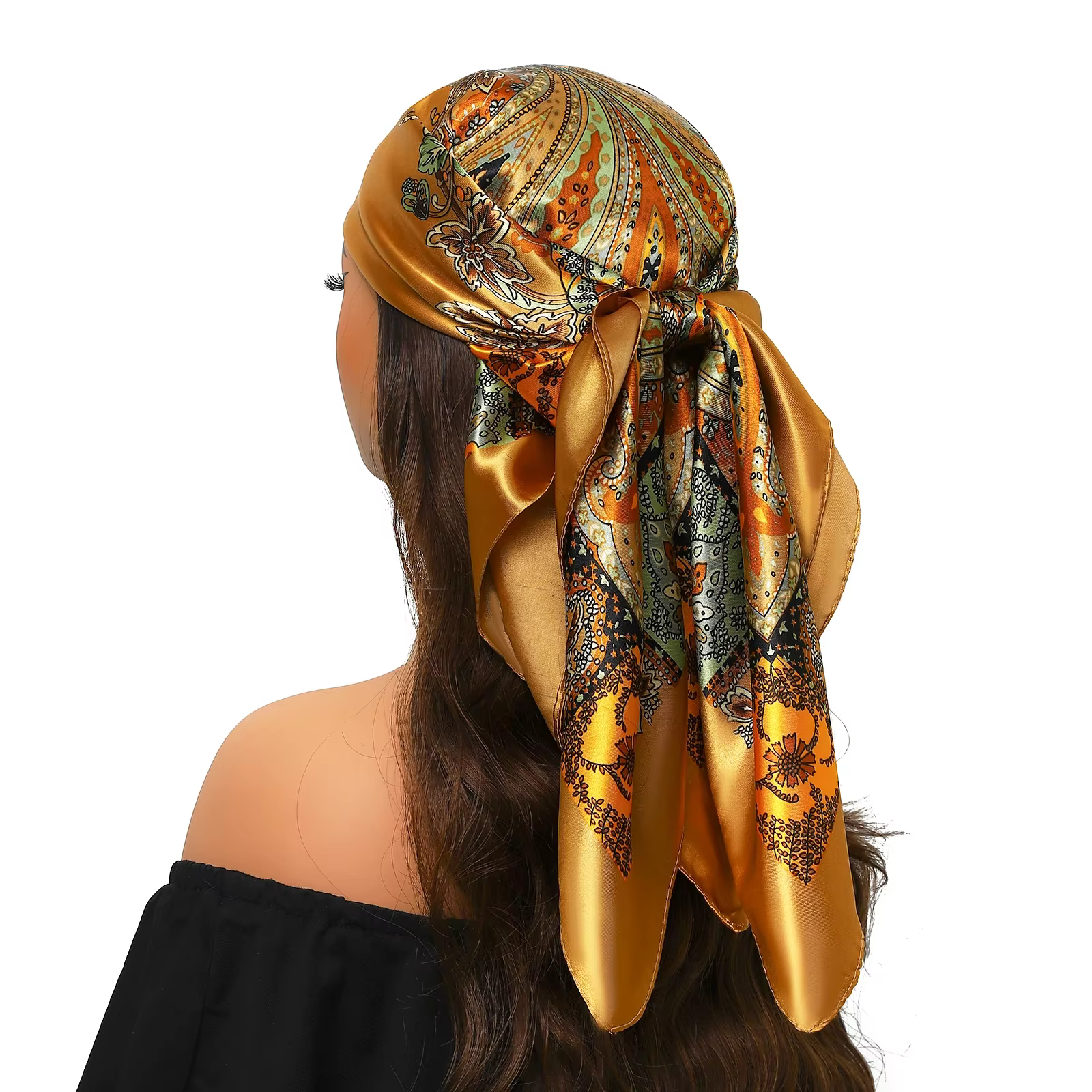 Foulard de tête femmes marque de luxe carré 90*90 cm