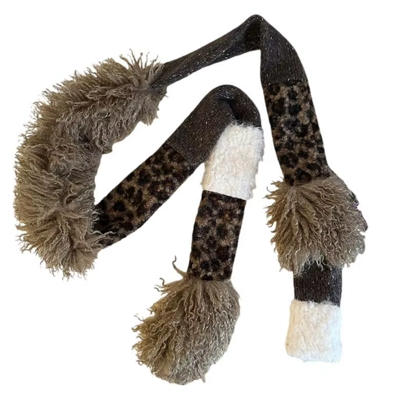 39BB – écharpe ras du cou en tricot fourrure pour femmes filles
