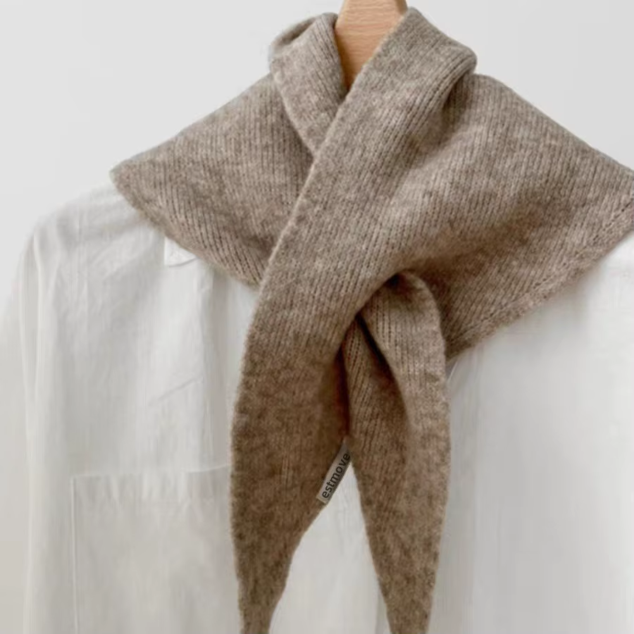 Écharpe triangulaire unie à double usage avec lien croisé pour femme