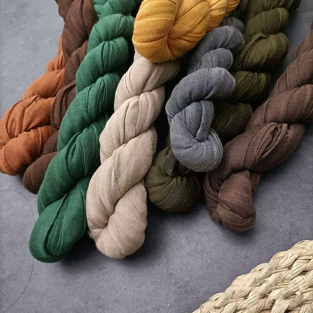 Écharpe de couleur unie rétro automne hiver nouveau plissé
