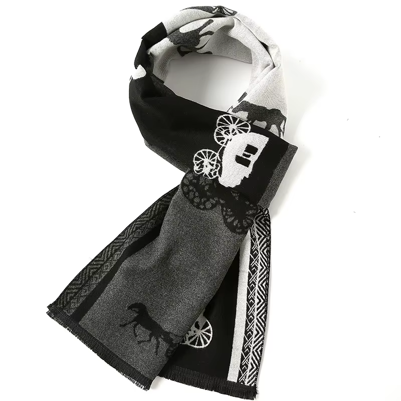 Homme automne hiver motif cheval écharpe de luxe Gentleman cachemire sensation silencieux étudiant printemps