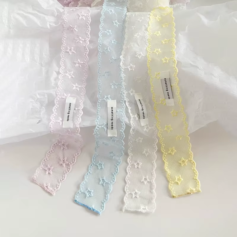 Écharpe longue en soie tendance Star Lace pour femme