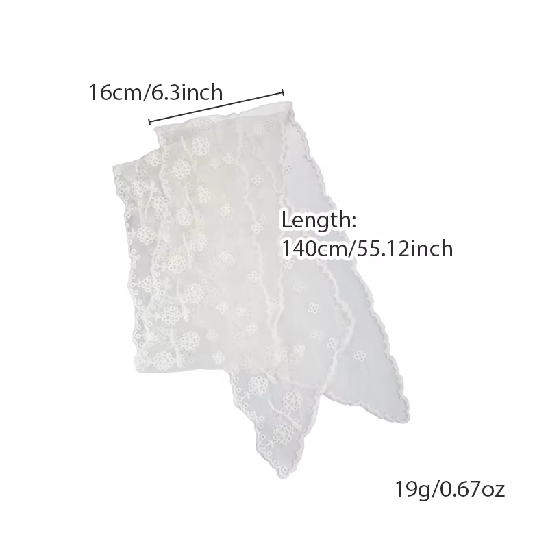 Nouvelle écharpe coréenne brodée de dentelle : élégante