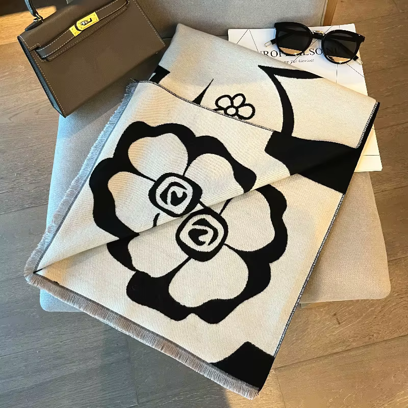 2025 nouvelles femmes élégantes fleurs doux Pashmina écharpe longue châle enveloppes automne hiver foulard printemps