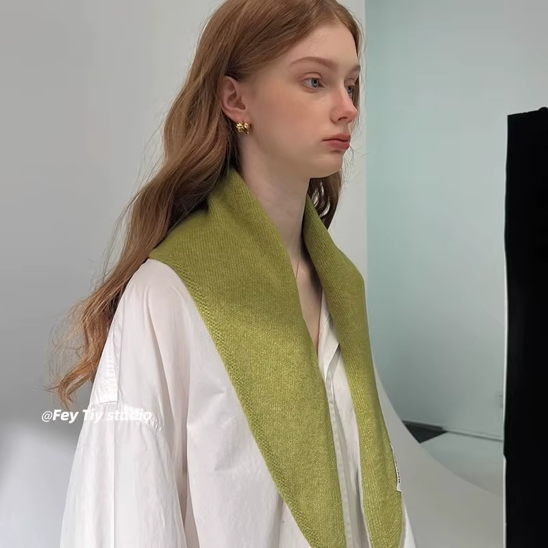 Écharpe triangulaire tricotée en laine Pure pour femmes