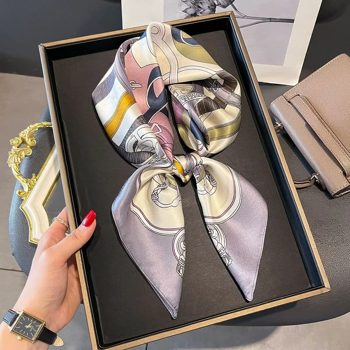 Foulard Hijab en soie de mûrier pour femmes
