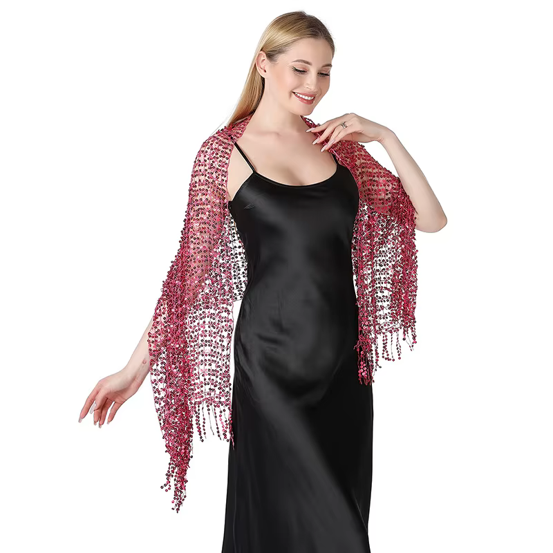 Écharpe à Paillettes Vintage pour Femme