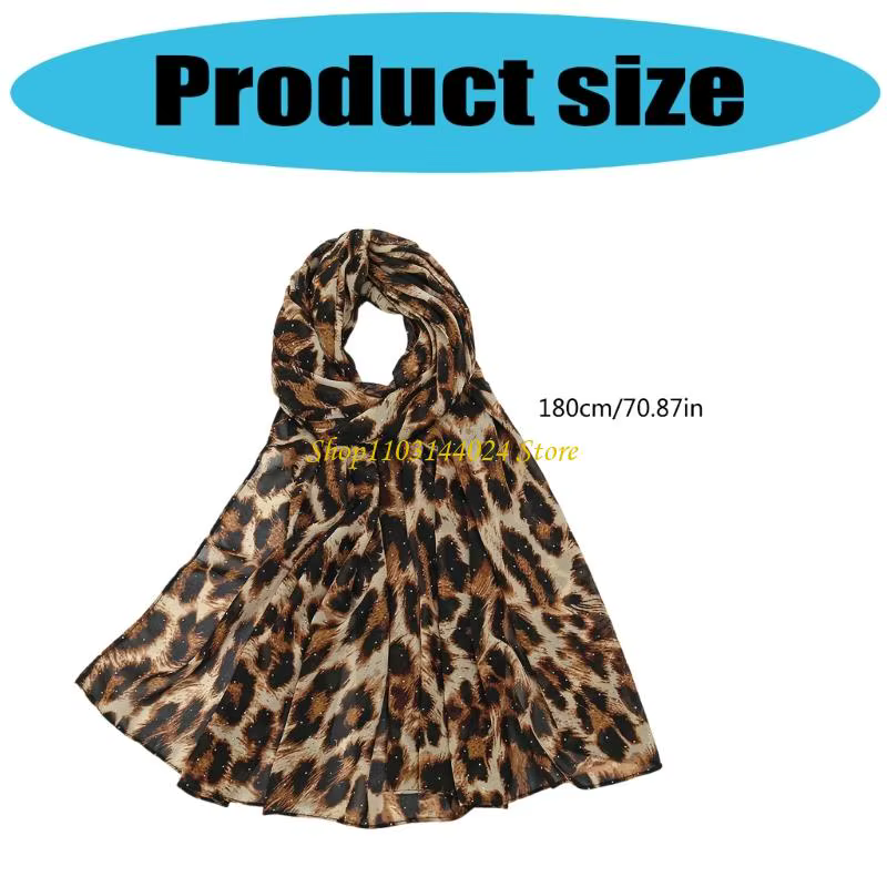 N5ke Leopard Design Scarf Fabric en polyester doux élégant pour les cravates à bandeau