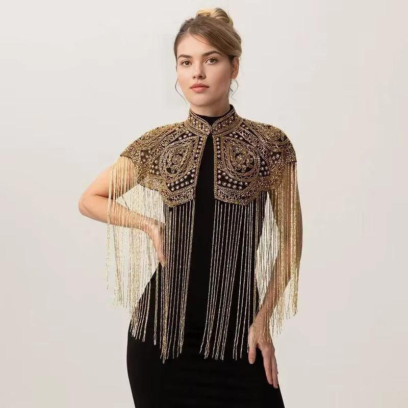 Châle indien lourd orné de perles
