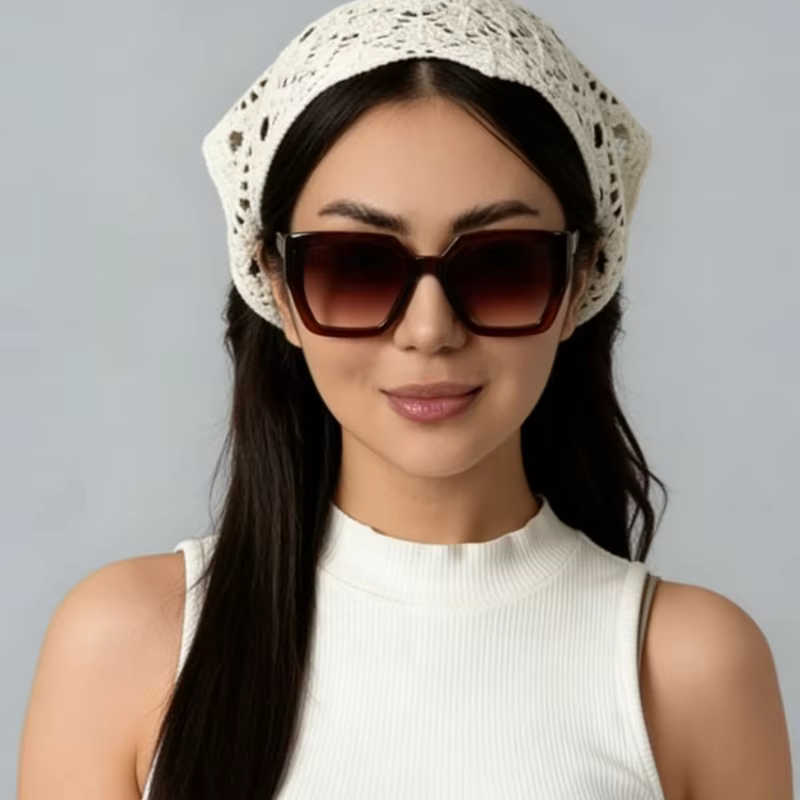 Foulard triangulaire en crochet pour femme