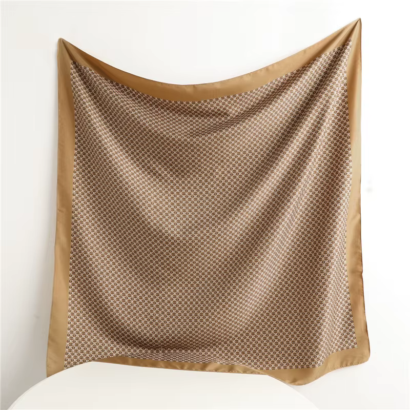 90*90 cm Satin écharpe Scarftop chapeaux pour femme mode quatre saisons cheveux accessoires Hijab Foulard Bandana châle