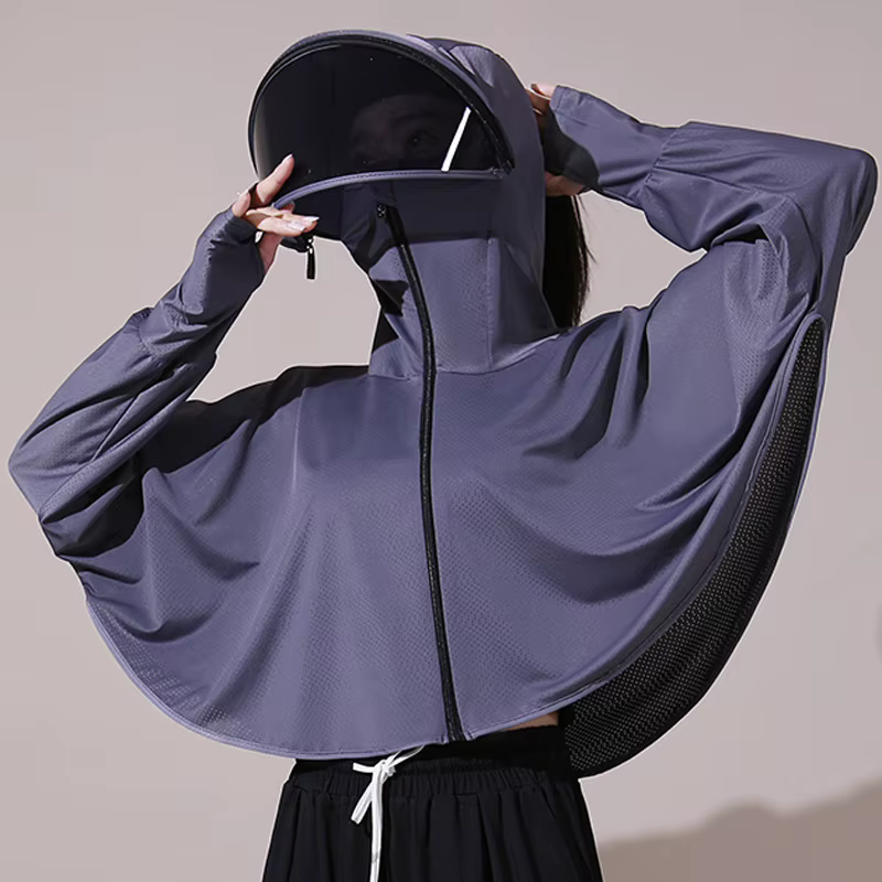 Vêtements de protection solaire fins en soie glacée pour femmes