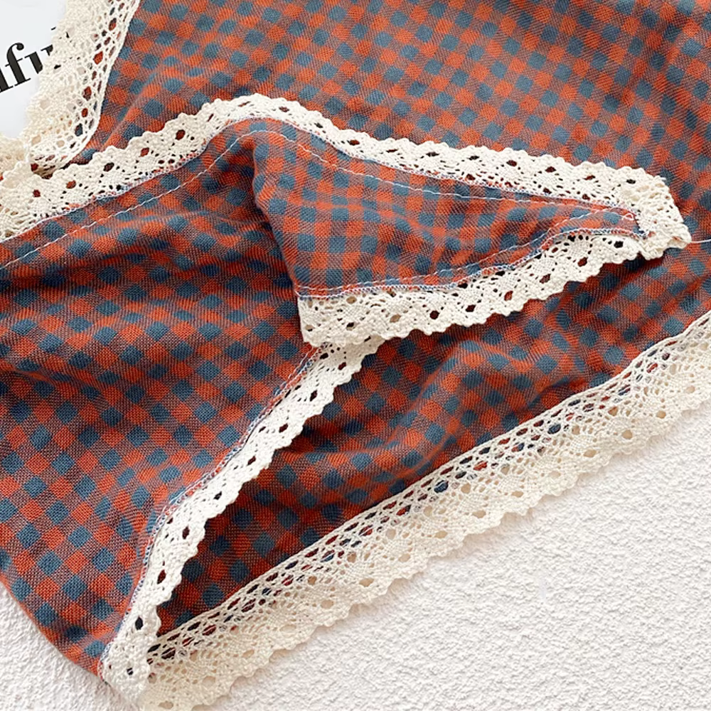 Écharpes en coton triangle losange pour femmes et filles