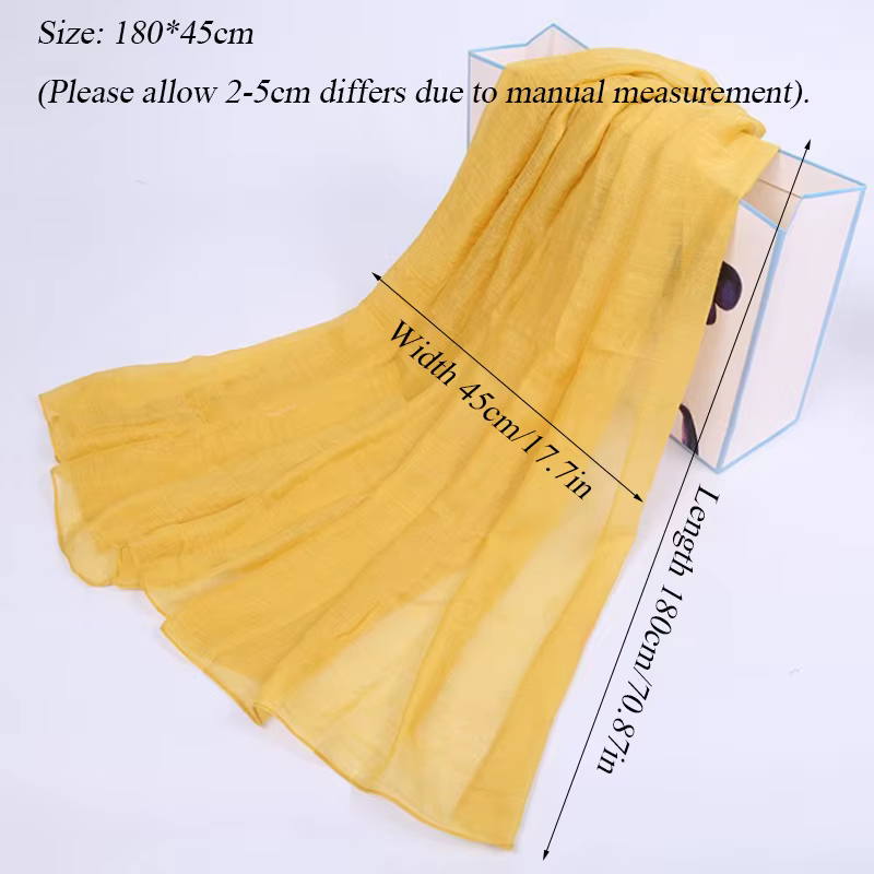 Nouvelles femmes coton lin écharpe châle Hijab musulman Long foulard foulards bandeau couleur unie